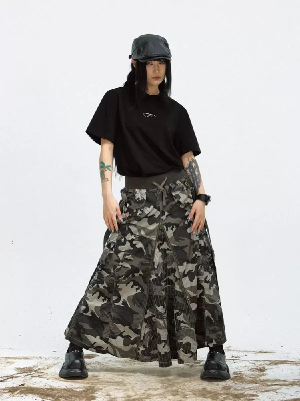 Workwear style suspender skirt【s0000009198】 asymmetrical skirt cut