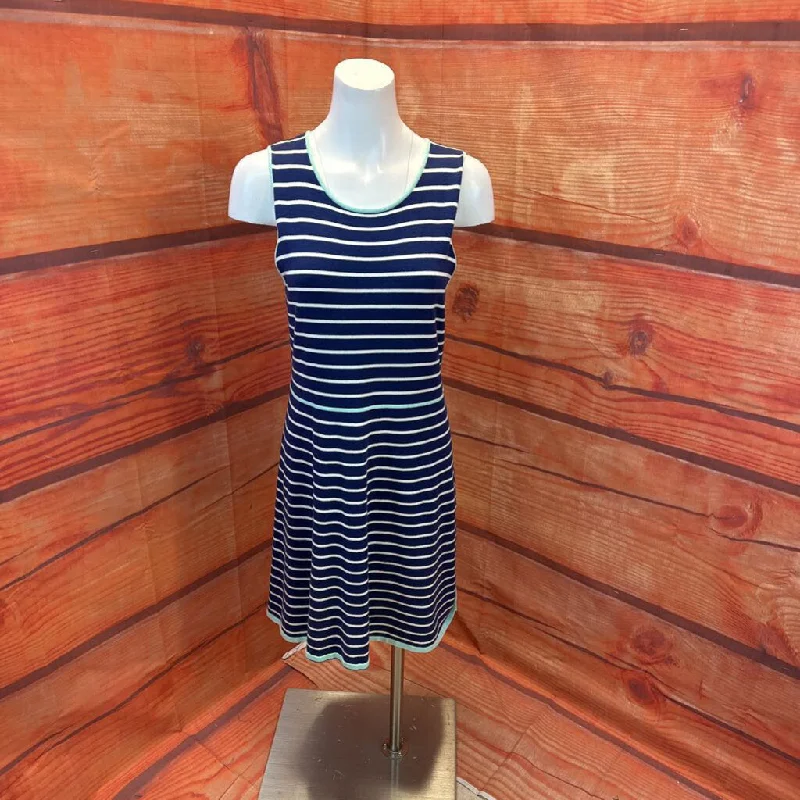 STS SAIL TO SABLE WHITE NAVY STRIPE DRESS SIZE M TCC Tunics Cozy comfortable