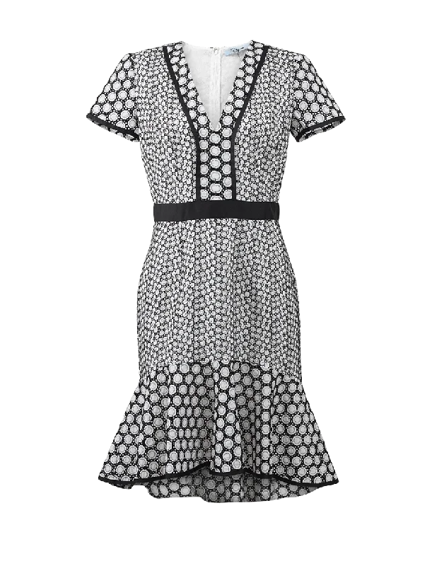 Polka-Dot Flounce Dress Tunics Trendy modern