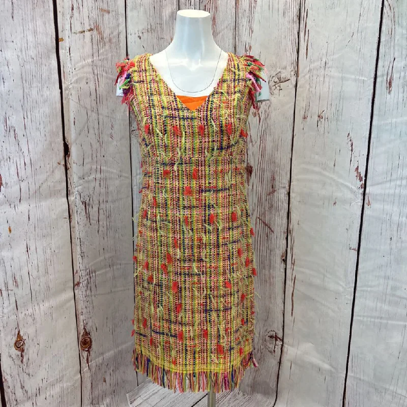 CHRISTIAN LACROIX MULTI TWEED LINED DRESS SZ 38/S TCC Off-the-shoulder Chic Trendy