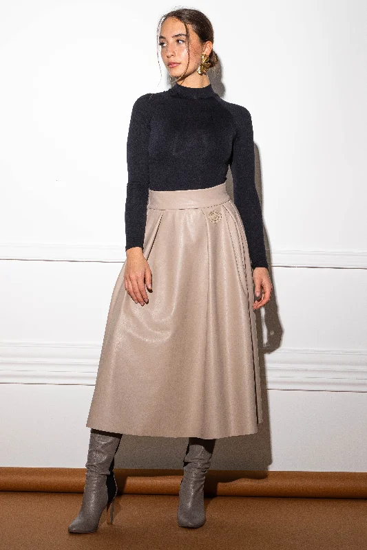 Cemana beige skirt silk skirt sleek