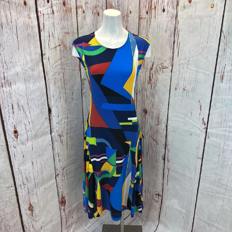 BLACK LABEL LAUREN RALPH LAUREN MULTI ABSTRACT DRESS SZ M TCC Tunics Practical easy-care