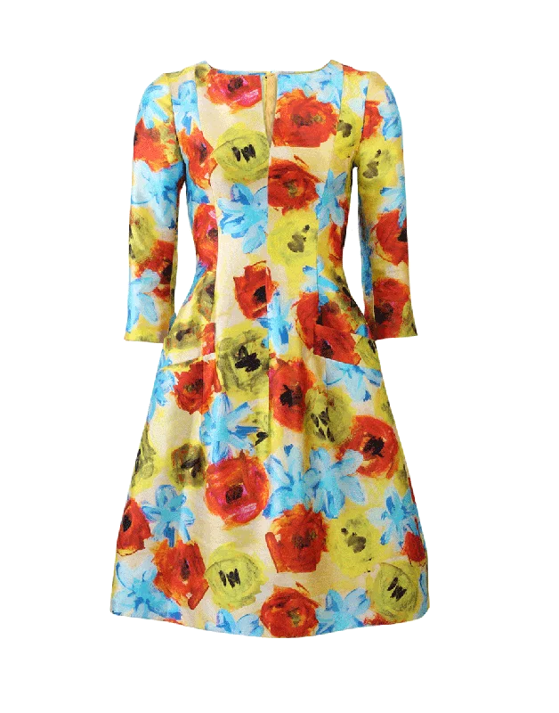 Floral Mikado Dress Tunics Polka dots