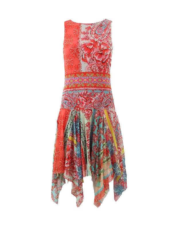 Scarf Print Dress Tunics Bridal satin