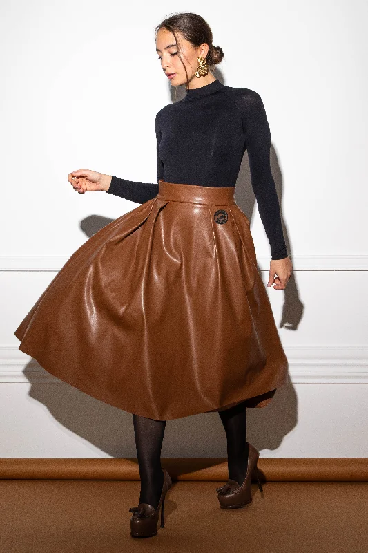 Cemana brown skirt wool skirt warm