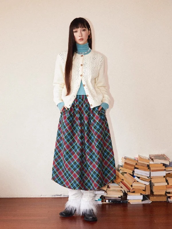 Plaid bud skirt【s0000010361】 lightweight skirt design