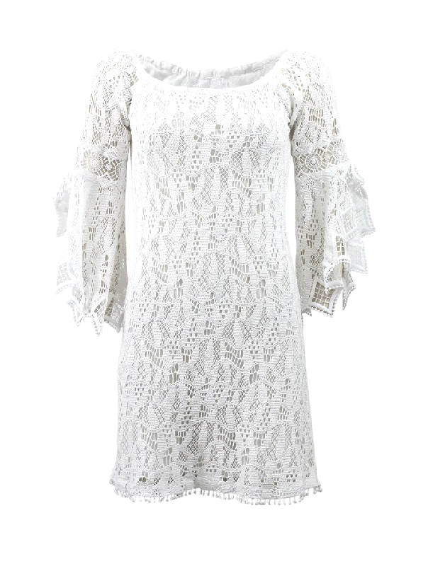 Tucano Crochet Dress Turtleneck Neckline Stylish