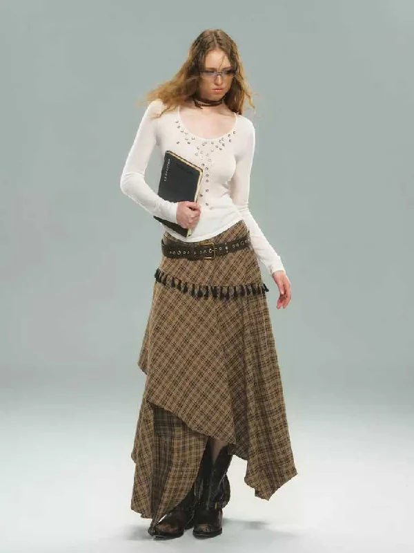 Retro hot girl long skirt【s0000010593】 wool skirt breathable