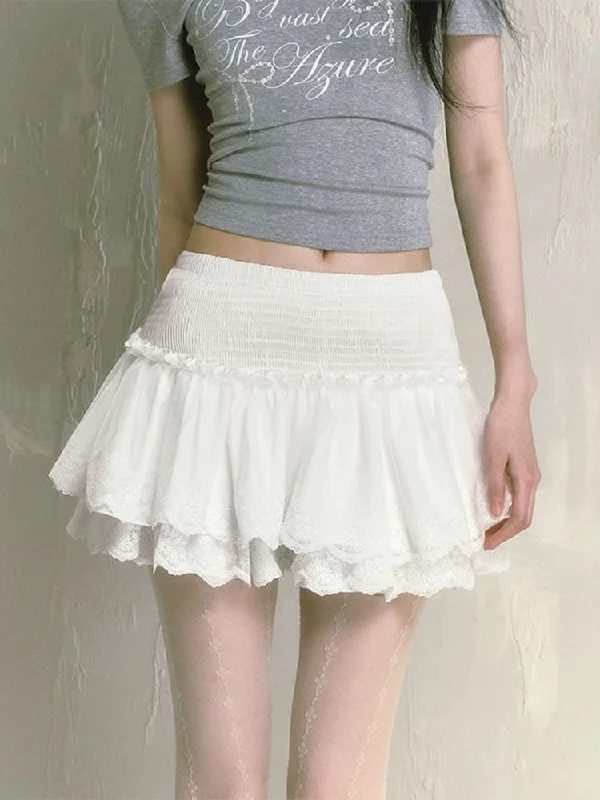 White pure desire high waist cake skirt【s0000009592】 breathable skirt fabric