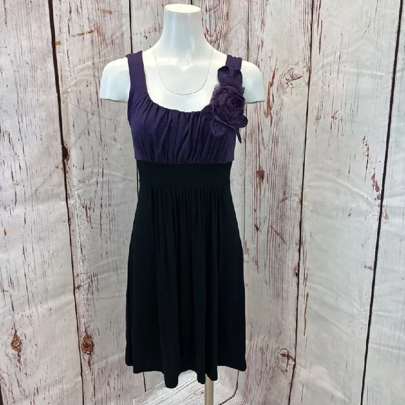 MAI TAI PURPLE BLK ROSE DRESS SZ M TCC Tunics Long Elegant