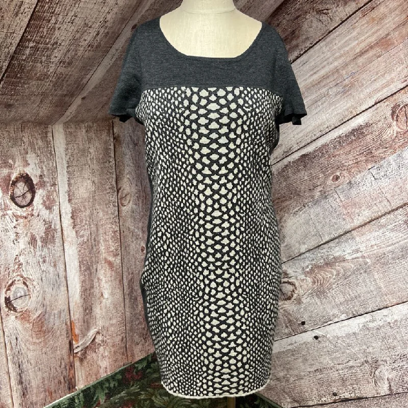 MAGASCHONI GREY METALLIC ANIMAL PRINT WOOL BLEND DRESS SIZE MEDIUM TCC Tunics Mesh breathable