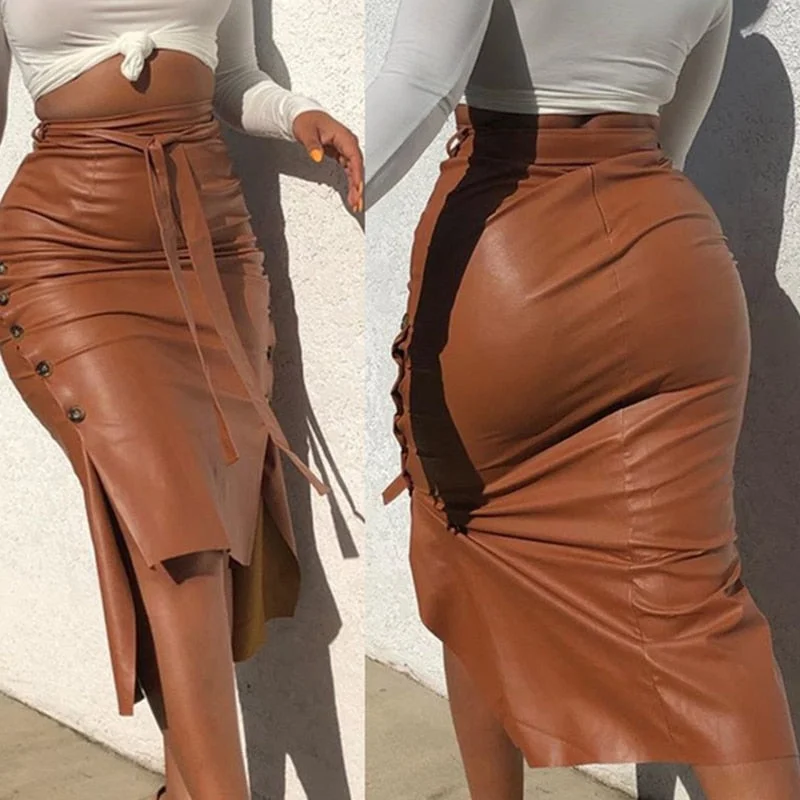 Asymmetrical Faux Leather Skirt corduroy skirt textured