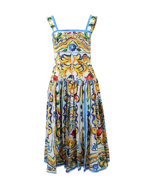 Maiolica Drop Waist Dress Tunics Canvas sturdy