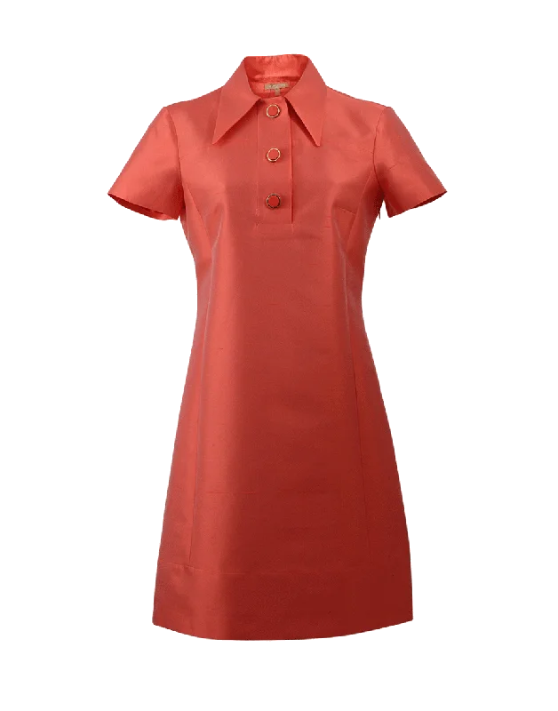 Shantung Collared Polo Dress Tunics Corduroy durable