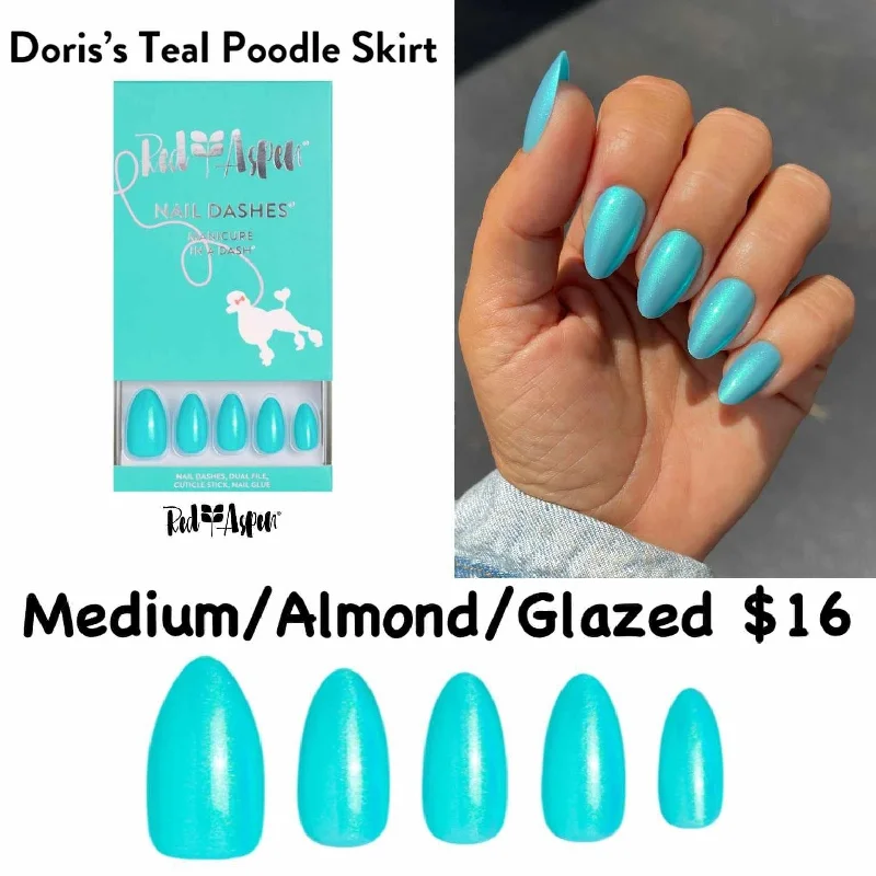 Red Aspen Nail Dashes [Doris's Teal Poodle Skirt] pencil skirt chic