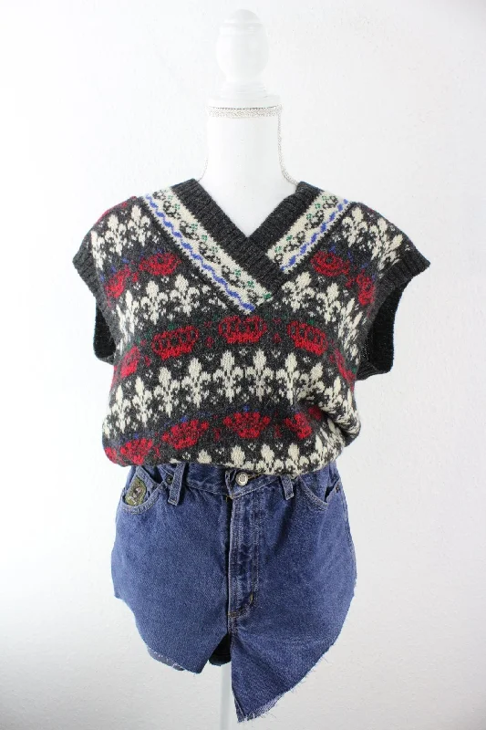 Vintage The Villager Pullover (M) Short Puff Sleeve