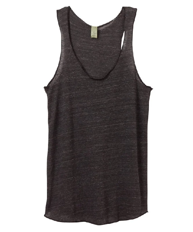 Eco Black - Women's Eco-Jersey racer tank v-neck tank top