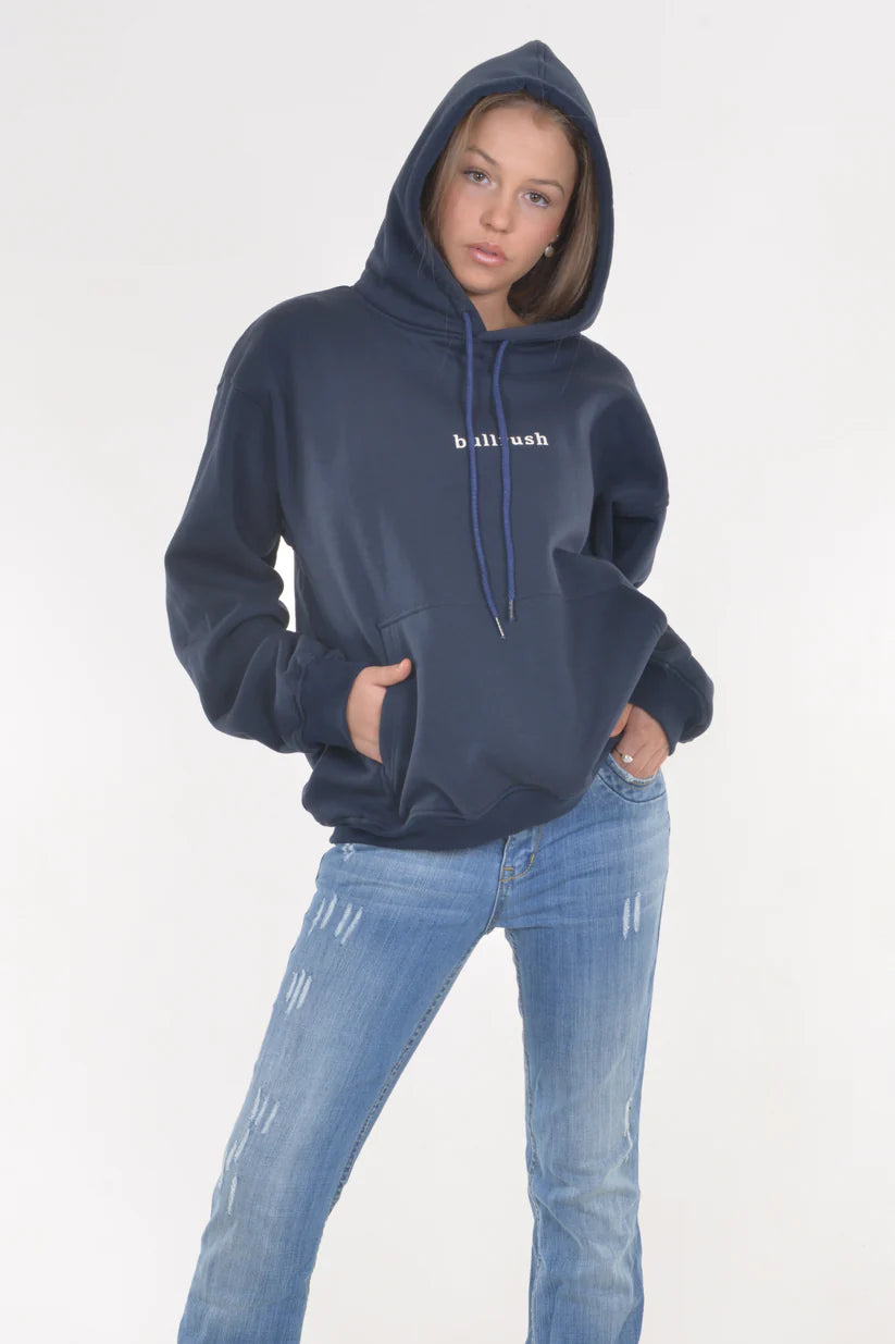 Bullrush -BR Hoodie in Navy Hoodie with Toggle Buttons Decorative Unique