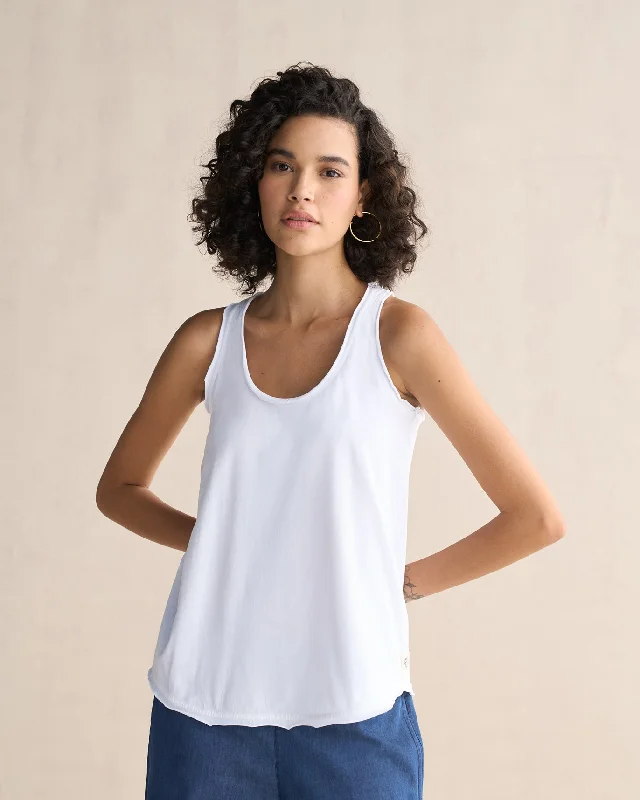 Ukiyo Racerback Tank - White teal tank top