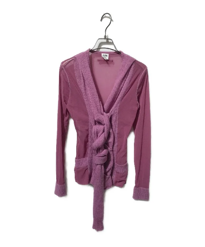 [Pre-owned] Jean Paul Gaultier FEMME Back Power Net Knit Cardigan Spandex Rayon Corduroy