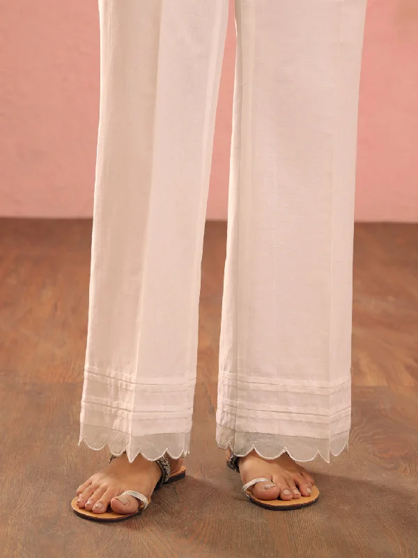 White Dyed Trousers - AL-T-727 Trousers Party Sparkling