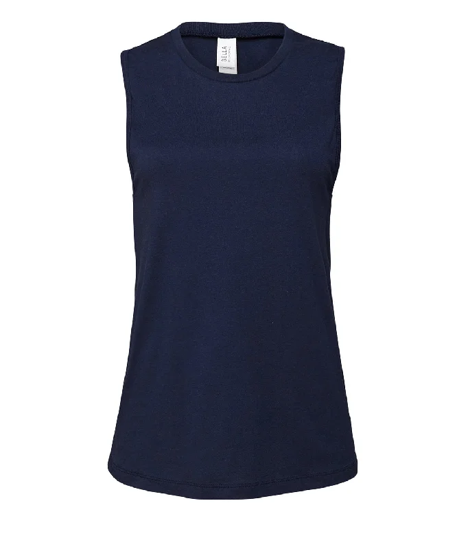 Navy - Women's Jersey muscle tank metallic tank top