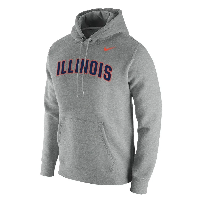 Illinois Fighting Illini Nike College Fleece Pullover Hoodie Hoodie with Ribbed Hem Stretchable Secure