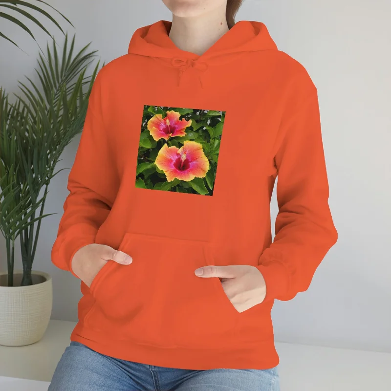 Islander Hibiscus Unisex Heavy Blend™ Hooded Sweatshirt Hoodie with Longline Fit Extended Stylish