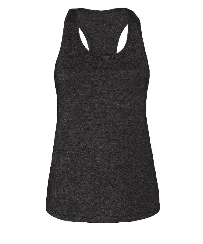 Dark Grey Heather - Women's Jersey racer back tank gold tank top