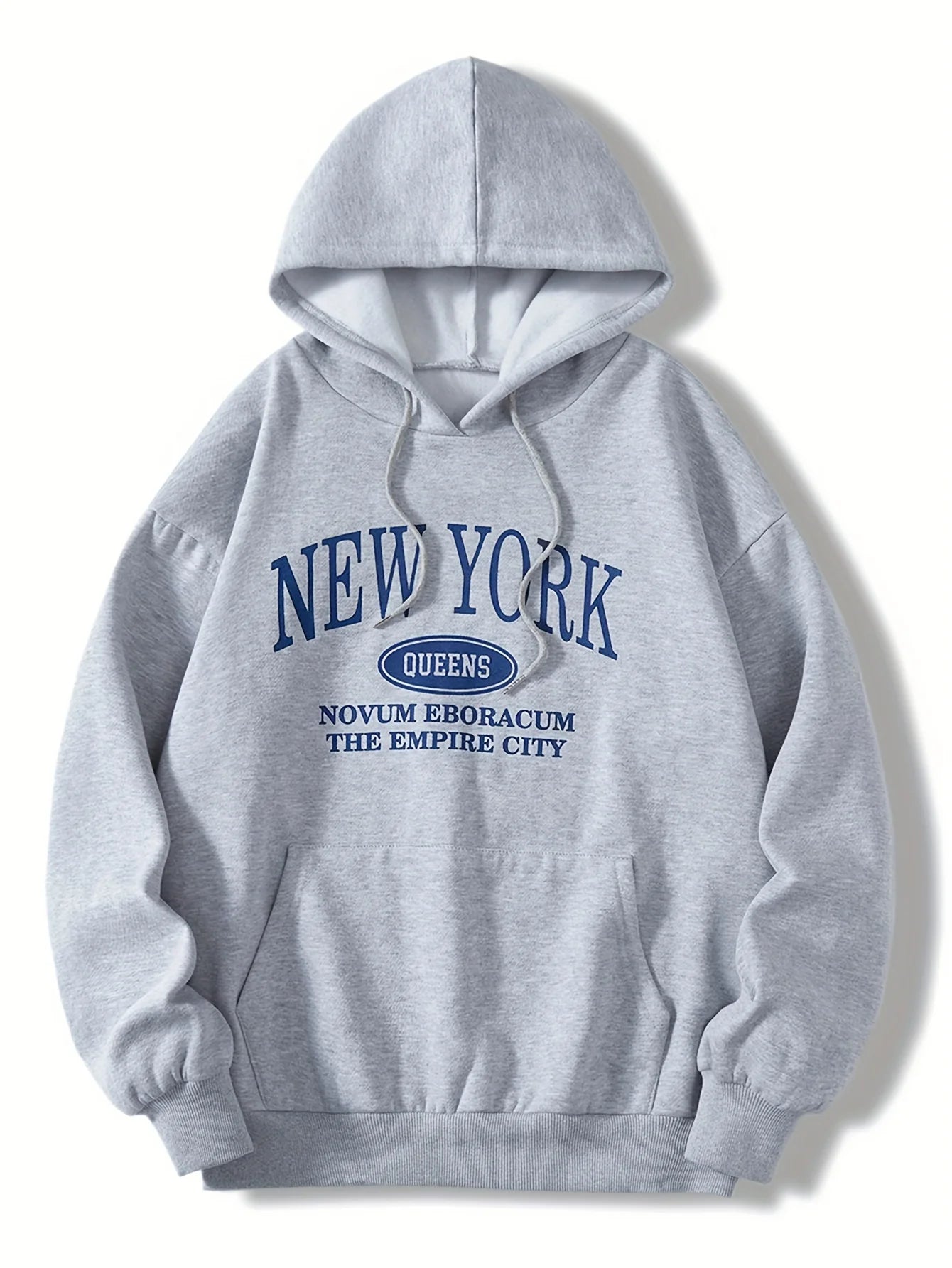 New York Queens Letter Printed Hoodies Street Fashion Women Sweatshirts Fleece Soft Pullover Crewneck Loose Female Tops Clothes Long Bell Sleeve