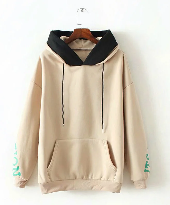 Fashion Pouch Pocket Fleece Pullover Hoodie Honey Neck Pullover