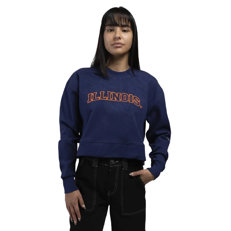 Illinois Fighting Illini Hype & Vice Boyfriend Sweatshirt Hoodie with Lining Warm Insulated