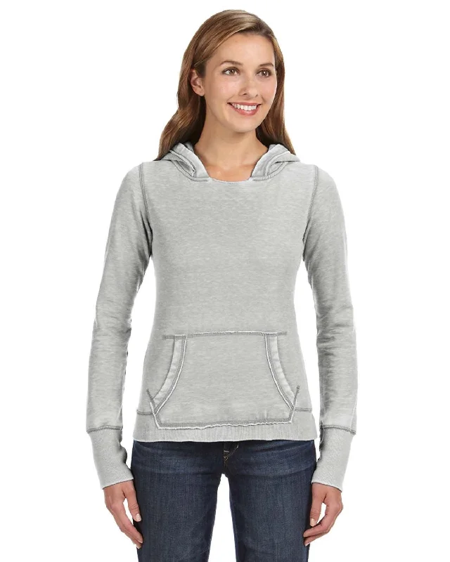 J America JA8912 Ladies' Zen Pullover Fleece Hooded Sweatshirt Spaghetti Sleeve Top