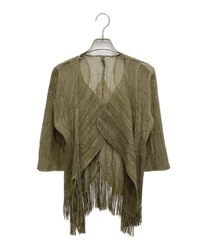 [Pre-owned] PLEATS PLEASE Fringe Mesh Lace Cardigan PP93-J0565 Modern Contemporary chic