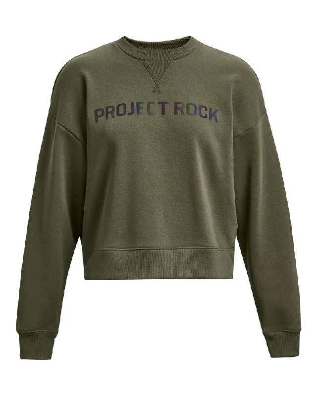 Under Armour Womens Project Rock Leg Day Pullover Crewneck Sweatshirt Solo Sleeve Pullover