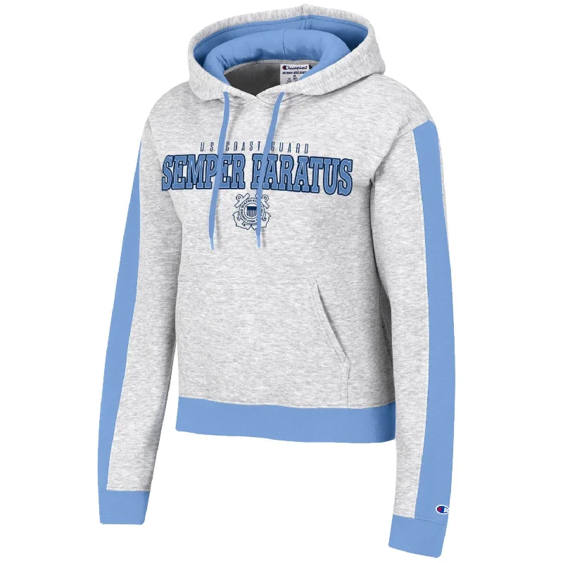 Coast Guard Champion Womens Stadium Pullover Hoodie One Shoulder Top