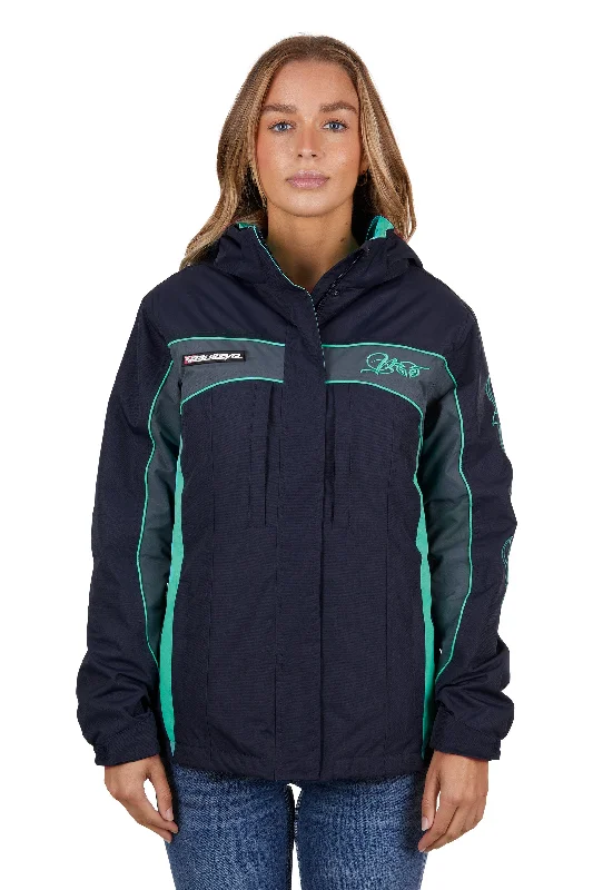 Bullzye Ladies Carla Jacket - Dark Navy/Turquoise - B4W2709057 Nylon Fabric Polyester Fabric Spandex Fabric