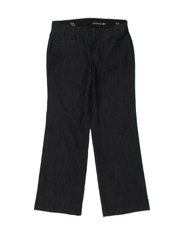 DOCKERS Womens Flare Chino Trousers US 6 Medium W30 L28 Navy Blue Cotton Trousers Review Highly