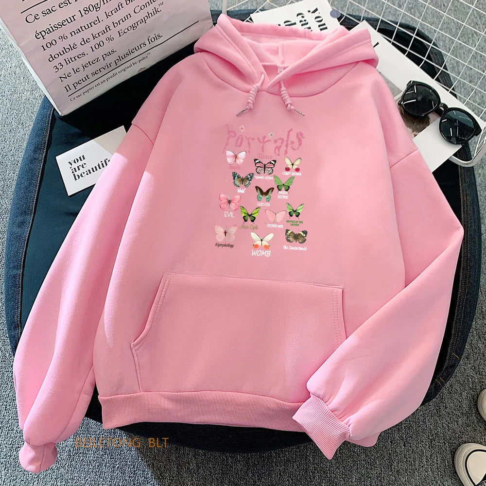 Melanie Martinez Portals Tour Hoodies for Autumn/Winter Kawaii Casual Sweatshirt Women/men Fleece Graphic Printing Pullovers Flutter Sleeve Feminine