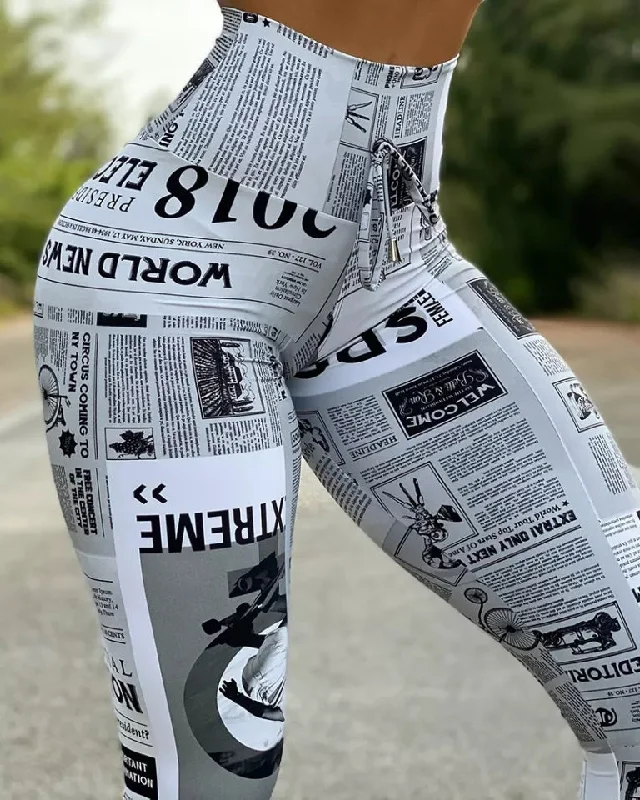 Highly Appealing Visual Antique Newspaper Trousers Lady Clothing Trousers Trousers Formal