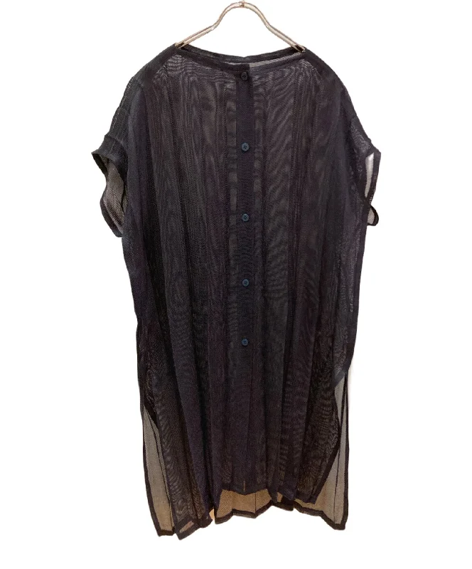 [Pre-owned] ISSEY MIYAKE me Mesh pleated long cardigan Sequined Glittery Shiny