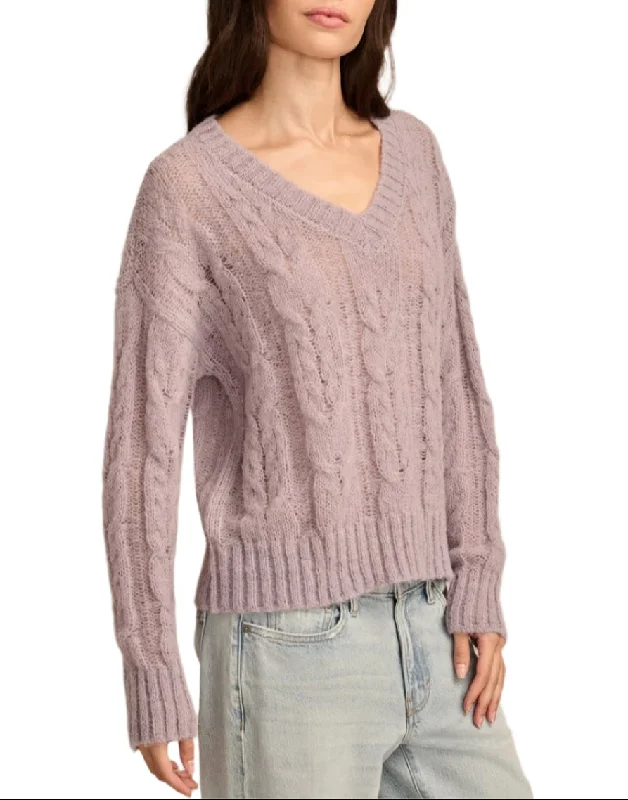 Lucky Brand Womens Mohair Cable Pullover Sweater Oversized Cozy Pullover