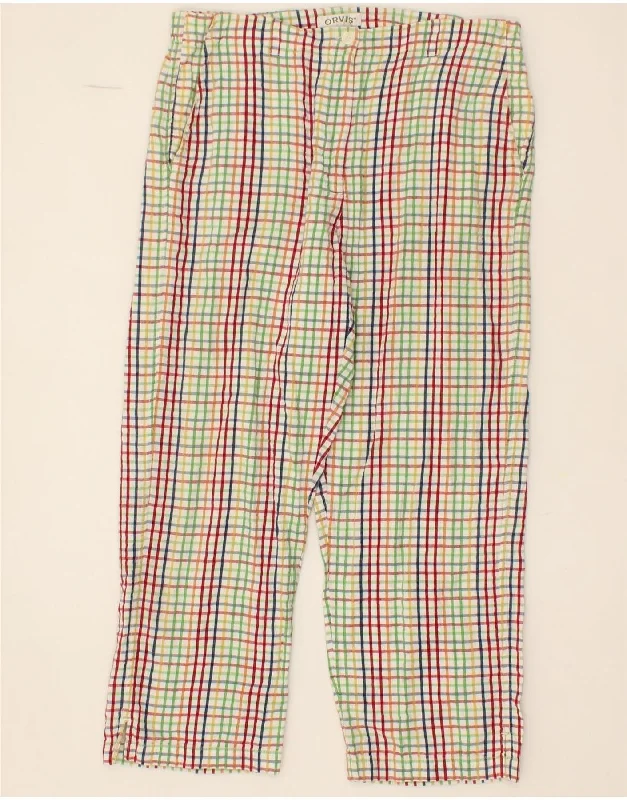 ORVIS Womens Straight Cropped Trousers US 10 Large W32 L24 Multicoloured Trousers Bridal Satin