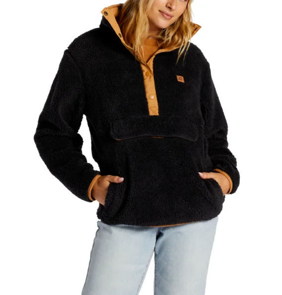 Billabong Womens Switchback Mock Neck Fleece Pullover Sweater Saggy Sleeve Comfort