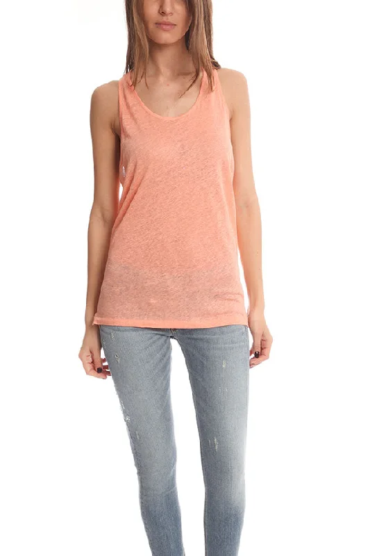 Pastel Orange Acne Belief Linen Tank bronze tank top