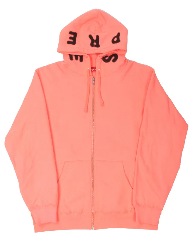 San Cheeto Bone Zipped Hoodie Hoodie with Batwing Sleeves Loose Dramatic