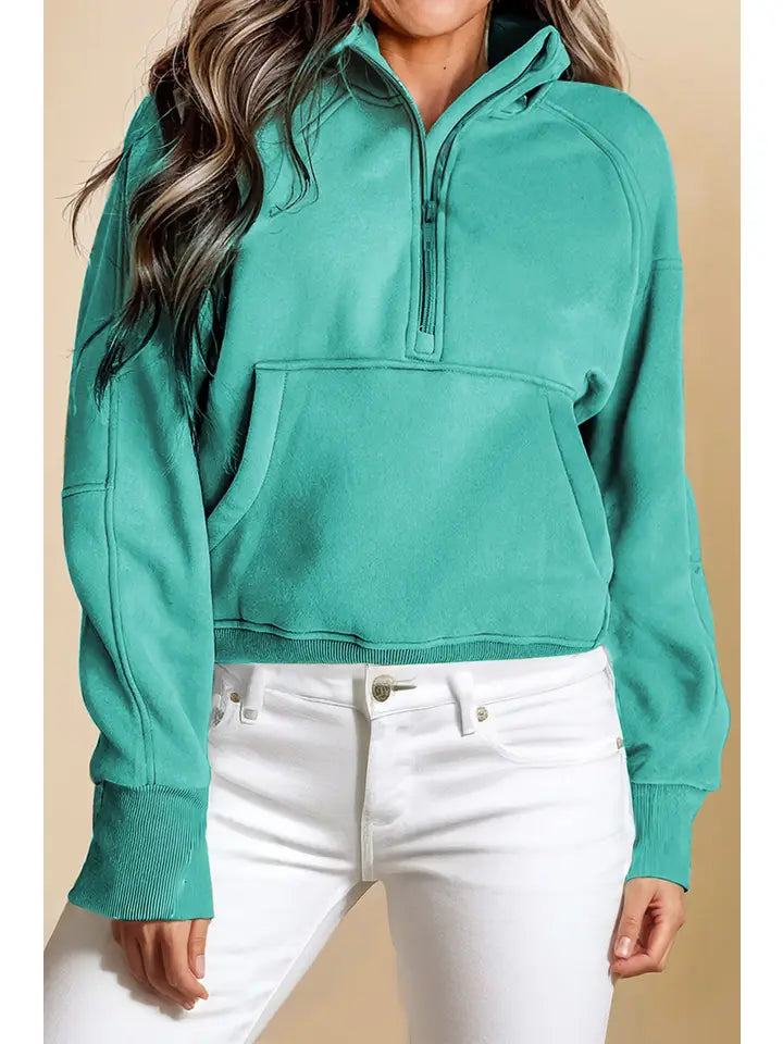 Women's 1/4 Zip Thumbhole Sweatshirt Hoodie with Half-Zip Sporty Casual