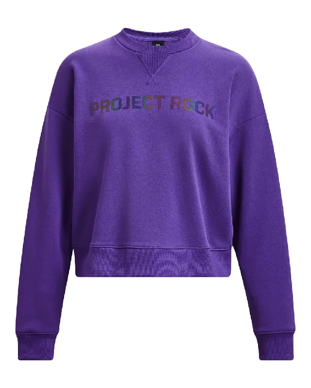 Under Armour Womens Project Rock Leg Day Pullover Crewneck Sweatshirt Slim Sleeve Pullover