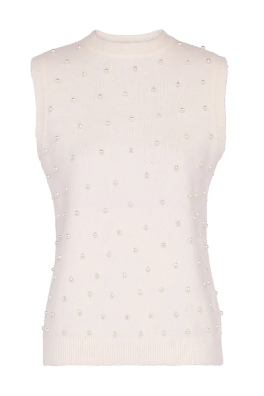 Illuminate Embellished Tank - Ivory seamless tank top