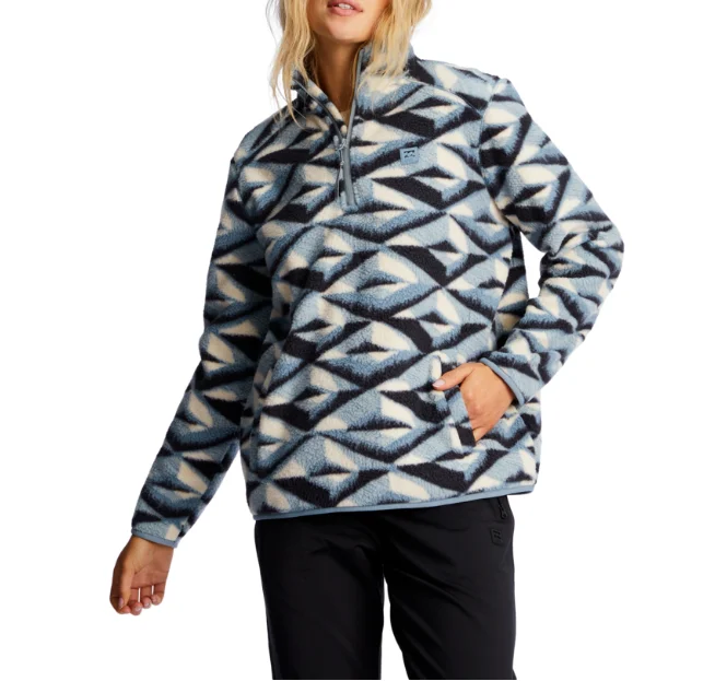 Billabong Womens A/Div Boundary Mock 3 Half-Zip Pullover Sweatshirt Three Quarter Sleeve